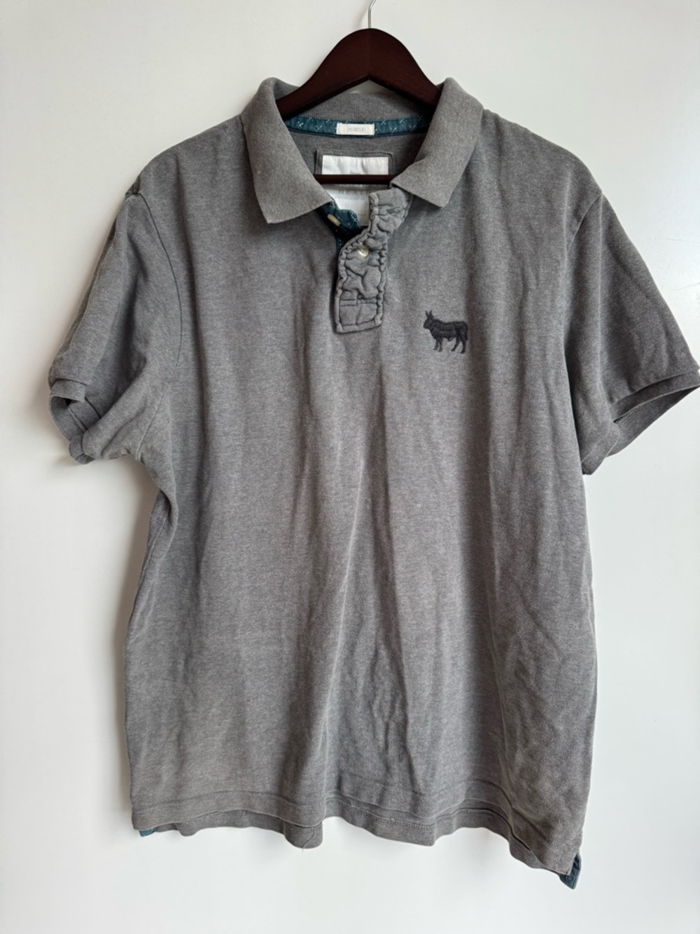 Kingsley Heath Timeless Nguni Pop Regular Polo Muscle Gray Men XXL Africa cotton